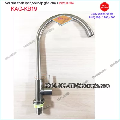 Vòi lạnh chậu rửa 1 hộc  sus 304 KAG-KB19