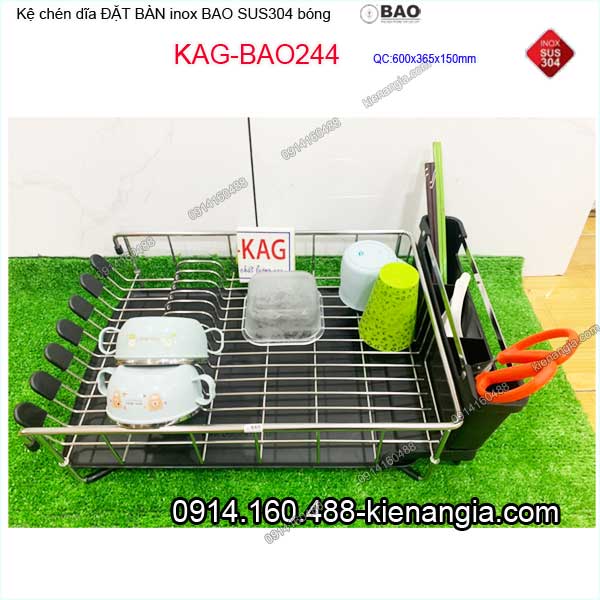 Kệ chén dĩa đặt bàn đa năng Inox Bảo KAG-BAO244