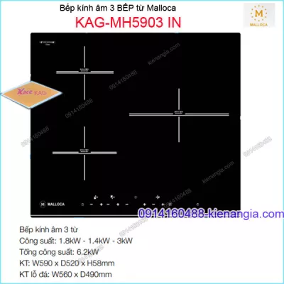 Bếp âm kính điện từ ,bếp từ Malloca KAG-MH590IN