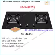 Bếp 2 gas âm kính cường lực an toàn Malloca KAG-9602B