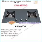 Bếp 2 gas âm kính XÁM cường lực an toàn MallocaKAG-9602DG