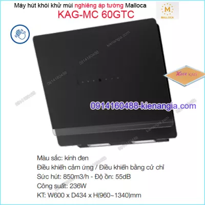 Máy hút khói ĐEN nghiêng Malloca 600mm KAG-MC60GTC