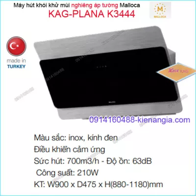 Máy hút khói khử mùi nghiêng Malloca 900mm KAG-PLANA-K3444