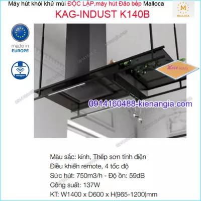 Máy hút khử mùi độc lâp,máy hút đảo bếp Malloca KAG-INDUST-K140B