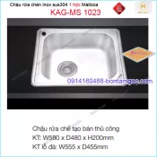 Chậu rửa chén inox 304 1 hộc 580x480mm Malloca KAG-MS1023