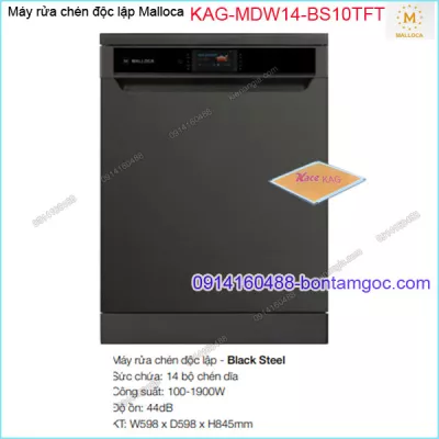 Máy rửa chén độc lập 14 bộ chén Malloca KAG-MDW14BS10TFT