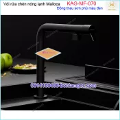 Vòi rửa chén nóng lạnh đồng thau sơn giả đá màu ĐEN Malloca KAG-MF070