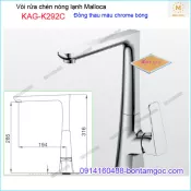 Vòi rửa chén nóng Lạnh Malloca đồng thau chrome bóng KAG-K292C