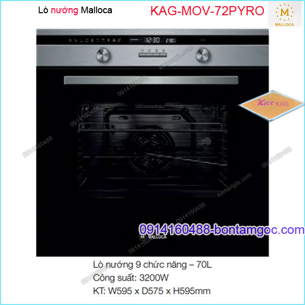 Lò nướng MALLOCA 9 chức năng 70 lít KAG-MOV72PYRO
