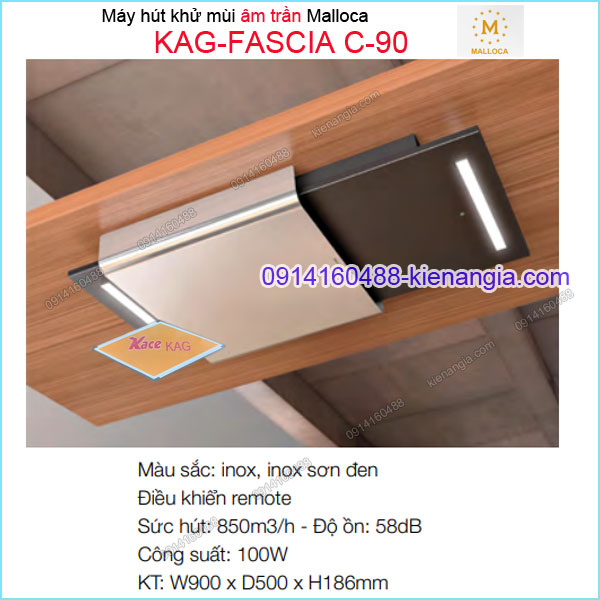 Máy hút khử mùi âm trần 90cm Malloca  KAG-FASCIA-C90