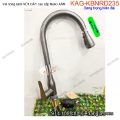 Vòi rửa chén nóng lạnh RÚT DÂY nano XÁM KAG-KBNRD235