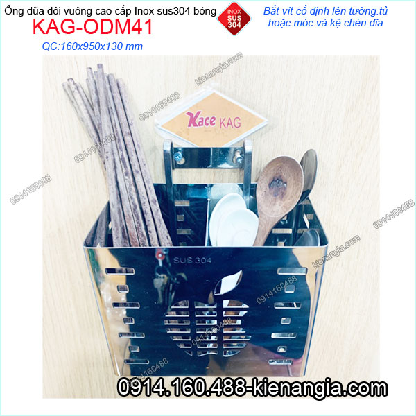 Ống đũa đôi vuông táo inox sus304 bóng KAG-ODM41