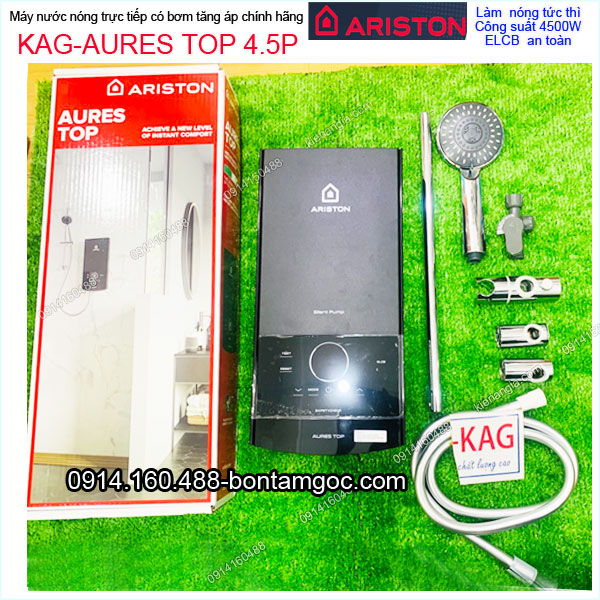 KAG-AURES-TOP45P-May-nuoc-nong-co-bom-hien-thi-nhiet-do-ARISTON-KAG-AURES-TOP-45P