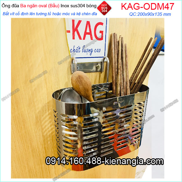 Ống đũa muỗng 3 ngăn bầu inox sus304 KAG-ODM47