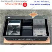 Chậu rửa chén có đèn LED trong chậu 80x46 cm KAG-CRB151
