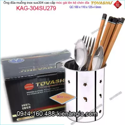 Ống đũa đơn hoa mai tròn móc kệ chén dĩa Tovashu KAG-304SU279 cao 12.5cm