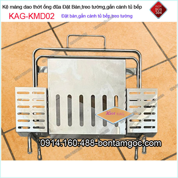 Kệ dao thớt ống đũa đặt bàn,treo tưởng,tủ bếp inox 304 KAG-KMD02