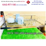 Kệ chén dĩa inox304 1 tầng treo tường dài 500mm KAG-RT1190