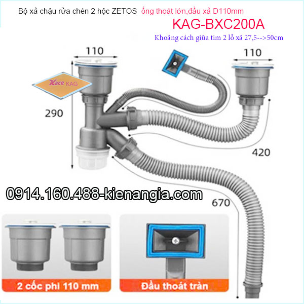 KAG-BXC200A-Bo-xa-ZETOS-Chau-rua-chen-2-hoc-chong-hoi-D110-Ong-thoat-lon-KAG-BXC200A