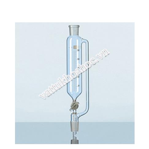 Phễu nhỏ giọt hình trụ, cổ mài, có chia vạch và cân bằng áp suất DURAN