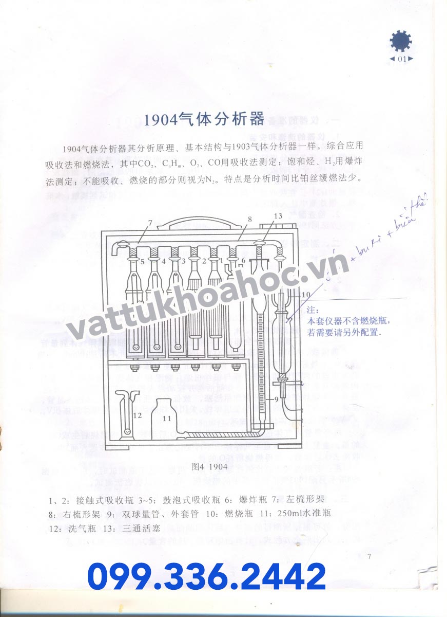 Bộ Phân Tích Khí Orsat 1903, 1904, 1902,1901.