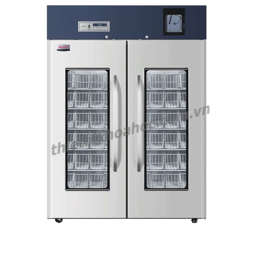 Tủ lạnh trữ máu chuyên dụng 1308 lít, bộ ghi nhiệt độ tích hợp, kiểu giỏ đựng Haier HXC-1308