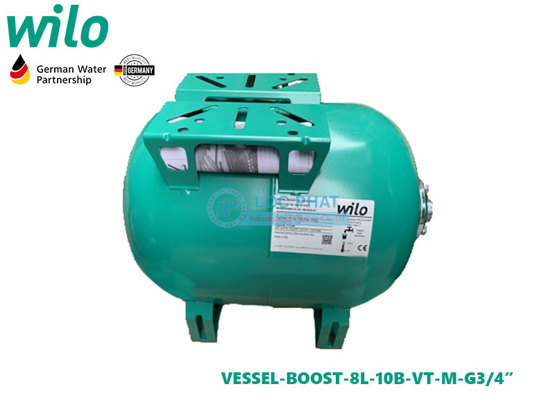 Bình tích áp Wilo VESSEL-BOOST-8L-10B-VT-M-G3/4” 8 lít 10 bar