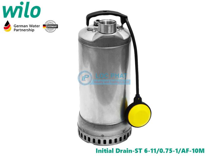 Máy bơm nước thải chìm INOX toàn phần Wilo Initial Drain-ST 6-11/0.75-1/AF-10M