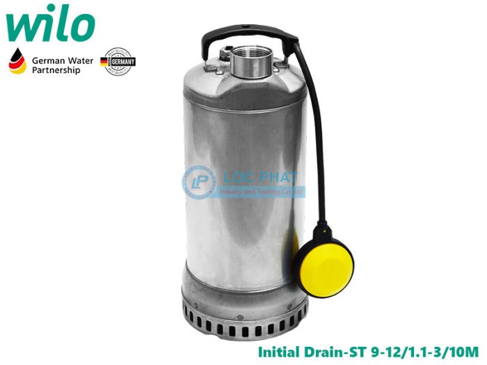 Máy bơm nước thải chìm INOX toàn phần Wilo Initial Drain-ST 9-12/1.1-3/10M (380V-3pha)