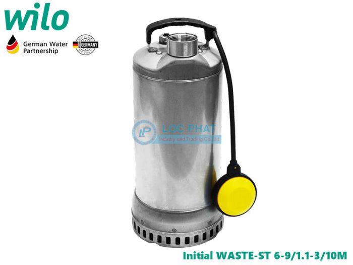 Máy bơm nước thải chìm INOX toàn phần Wilo Initial WASTE-ST 6-9/1.1-3/10M (380V-3pha)