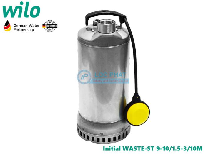 Máy bơm nước thải chìm INOX toàn phần Wilo Initial WASTE-ST 9-10/1.5-3/10M (380V-3pha)