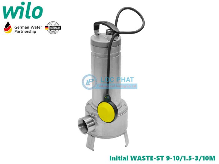 Máy bơm nước thải chìm INOX toàn phần Wilo Initial WASTE-ST 9-10/1.5-3/10M (380V-3pha)