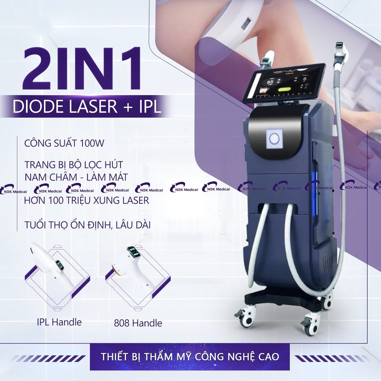 Triệt lông 2in1 Diode Laser + IPL