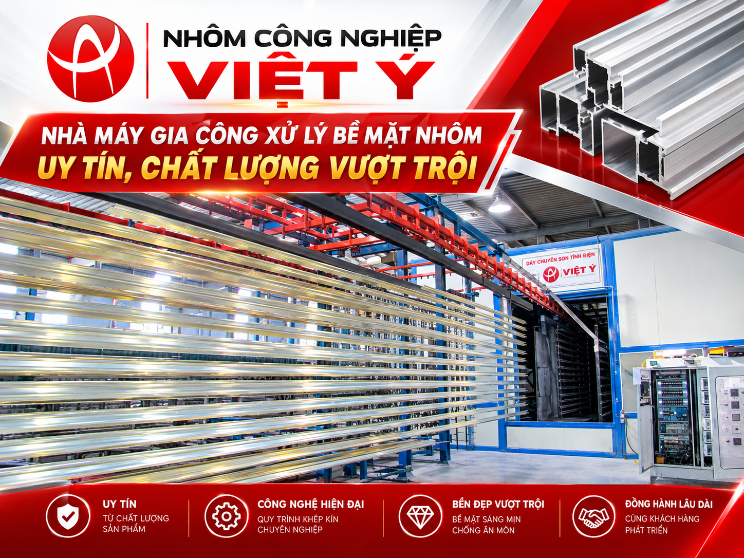 Viet Y Industrial Aluminum Leading Aluminum Surface Treatment Factory in Vietnam