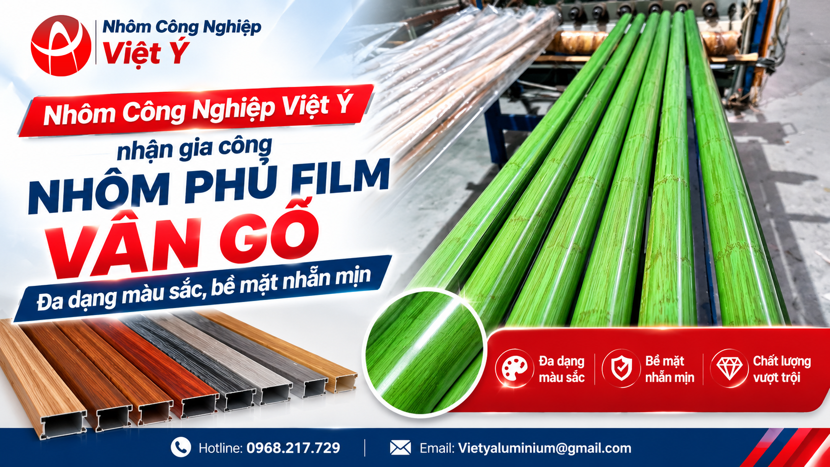 Viet Y Industrial Aluminum Expert in Surface Finishing: Premium Smooth Wood Grain Film Coating