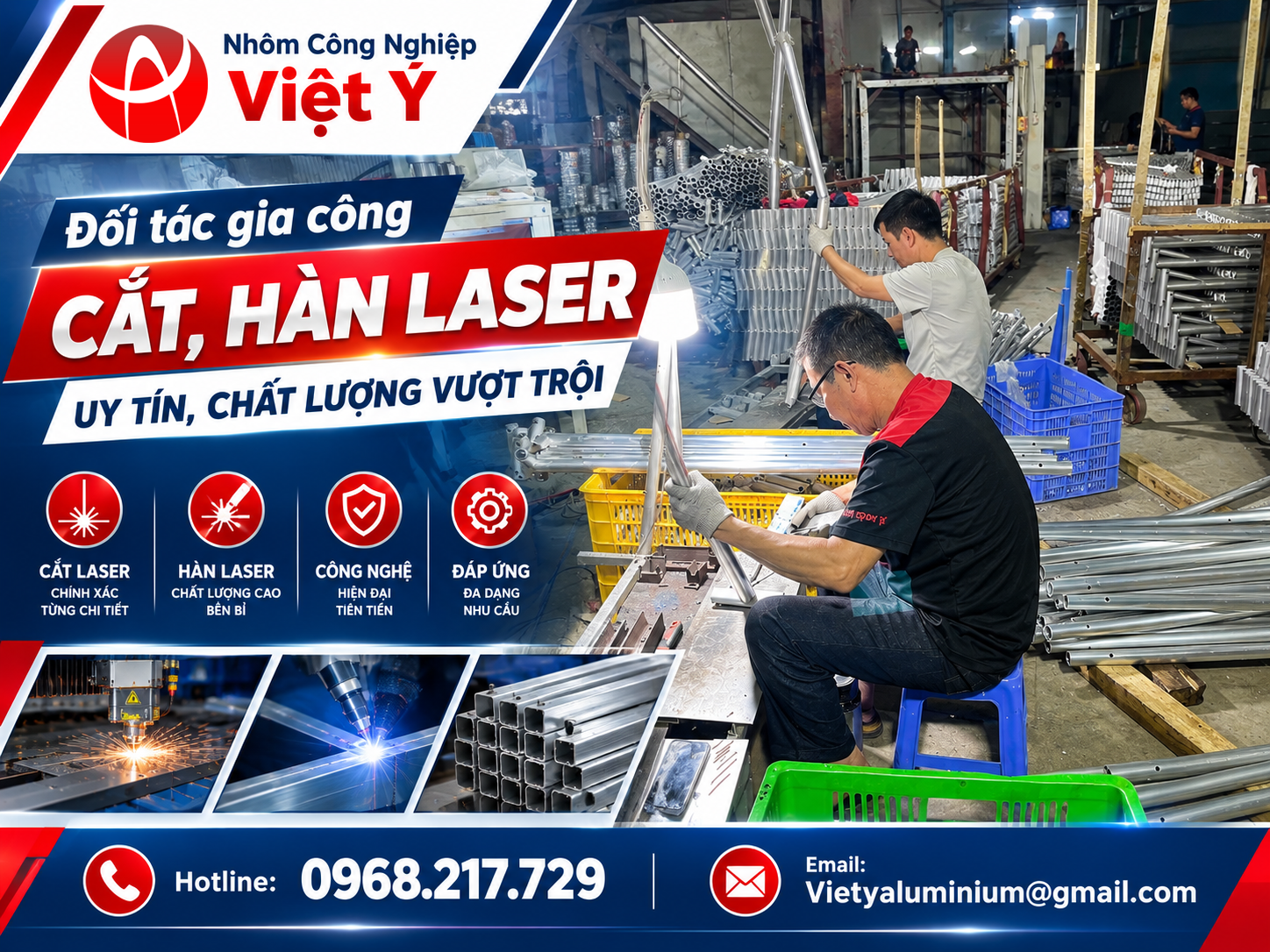 Viet Y Industrial Aluminum Trusted Partner for Precision Laser Cutting & Welding