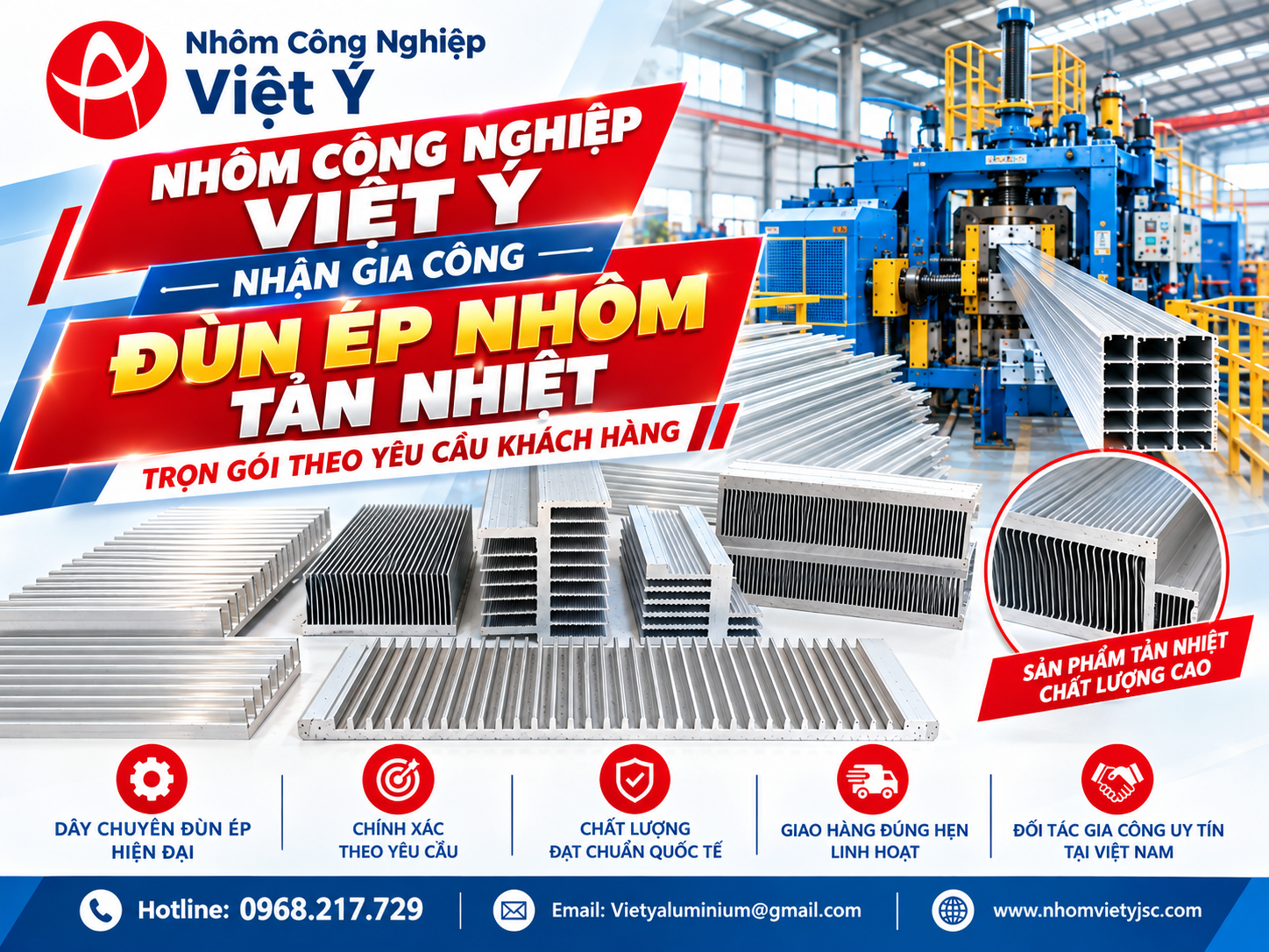 Viet Y Industrial Aluminum Provides Custom Aluminum Heat Sink Extrusion Services