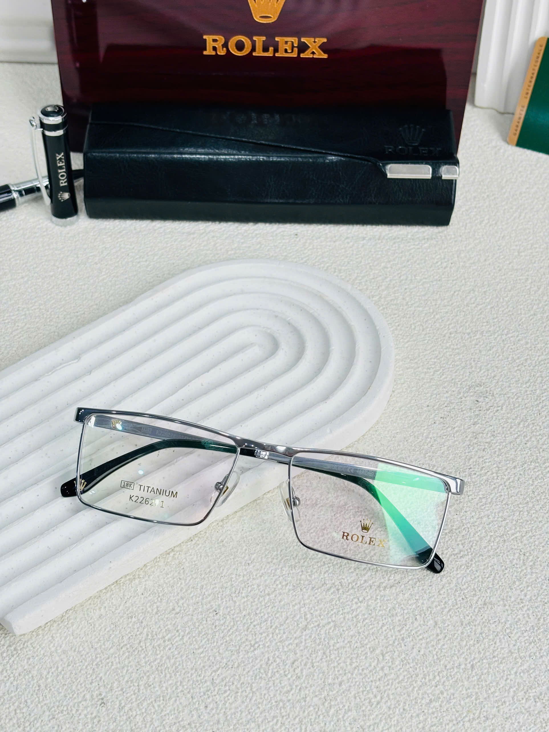 GỌNG KÍNH CẬN ROLEX TITANIUM MẠ VÀNG 18K CAO CẤP - ROLEX K226271 TITANIUM 18K SILVER