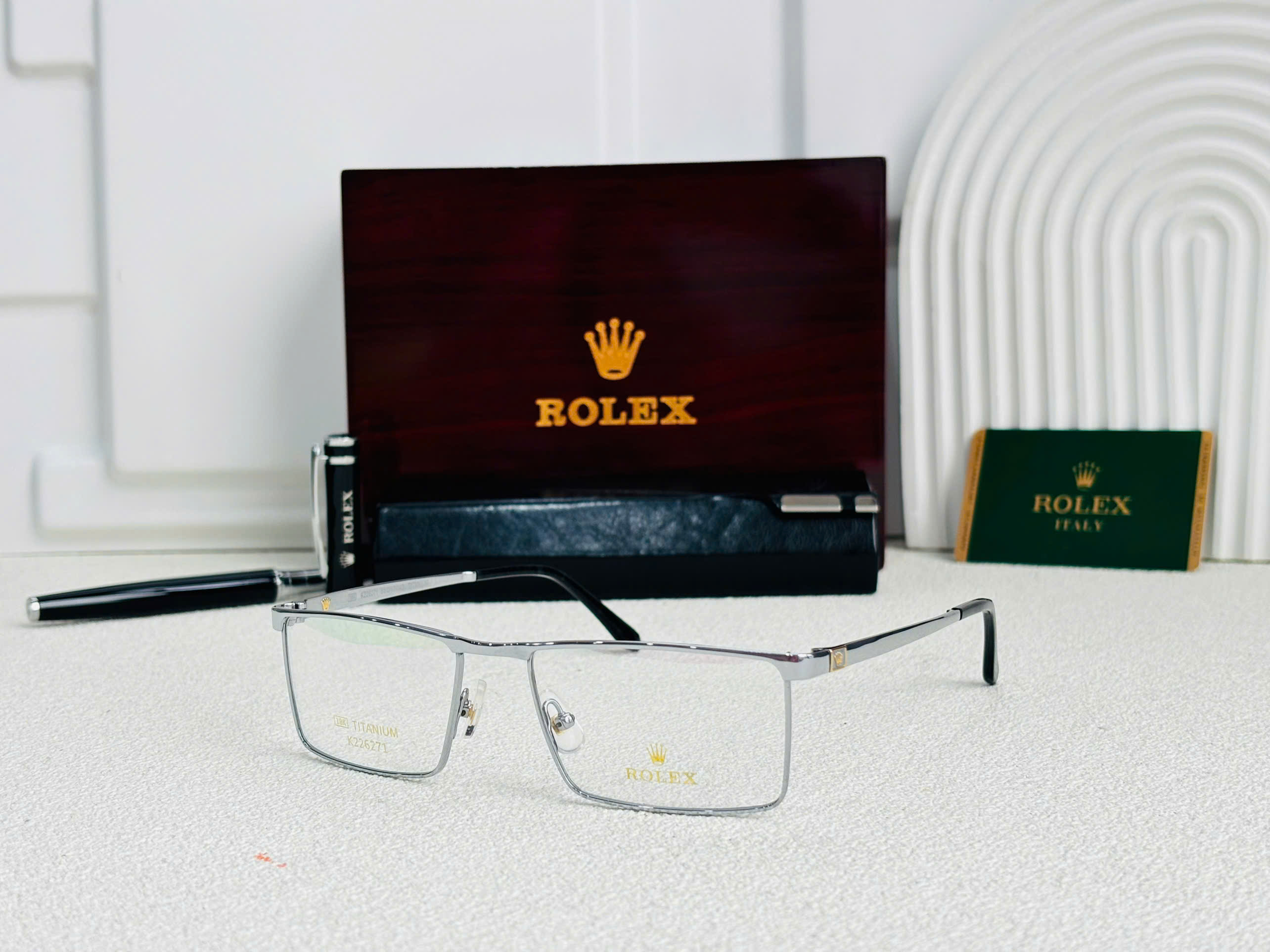 GỌNG KÍNH CẬN ROLEX TITANIUM MẠ VÀNG 18K CAO CẤP - ROLEX K226271 TITANIUM 18K SILVER