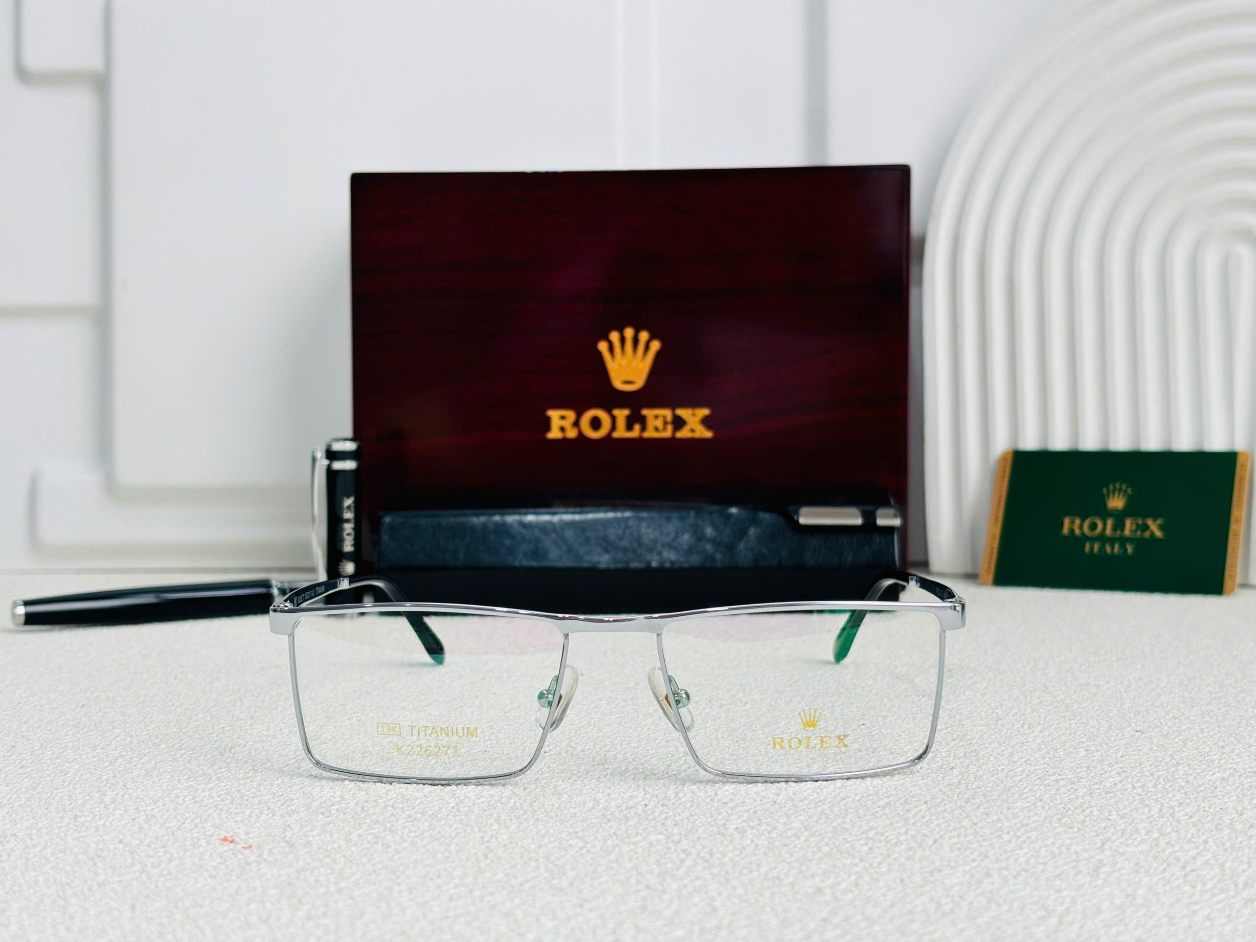 GỌNG KÍNH CẬN ROLEX TITANIUM MẠ VÀNG 18K CAO CẤP - ROLEX K226271 TITANIUM 18K SILVER