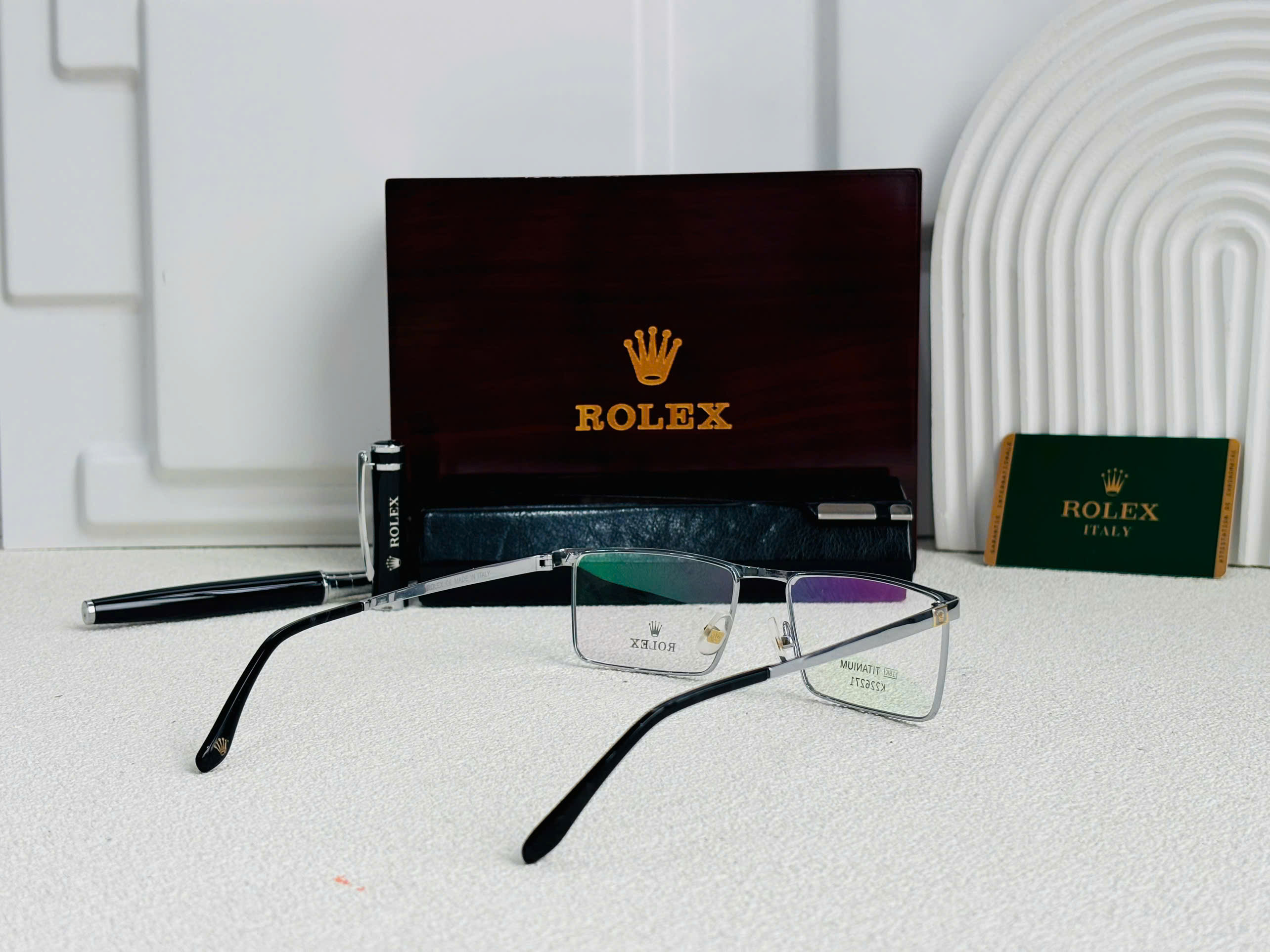 GỌNG KÍNH CẬN ROLEX TITANIUM MẠ VÀNG 18K CAO CẤP - ROLEX K226271 TITANIUM 18K SILVER