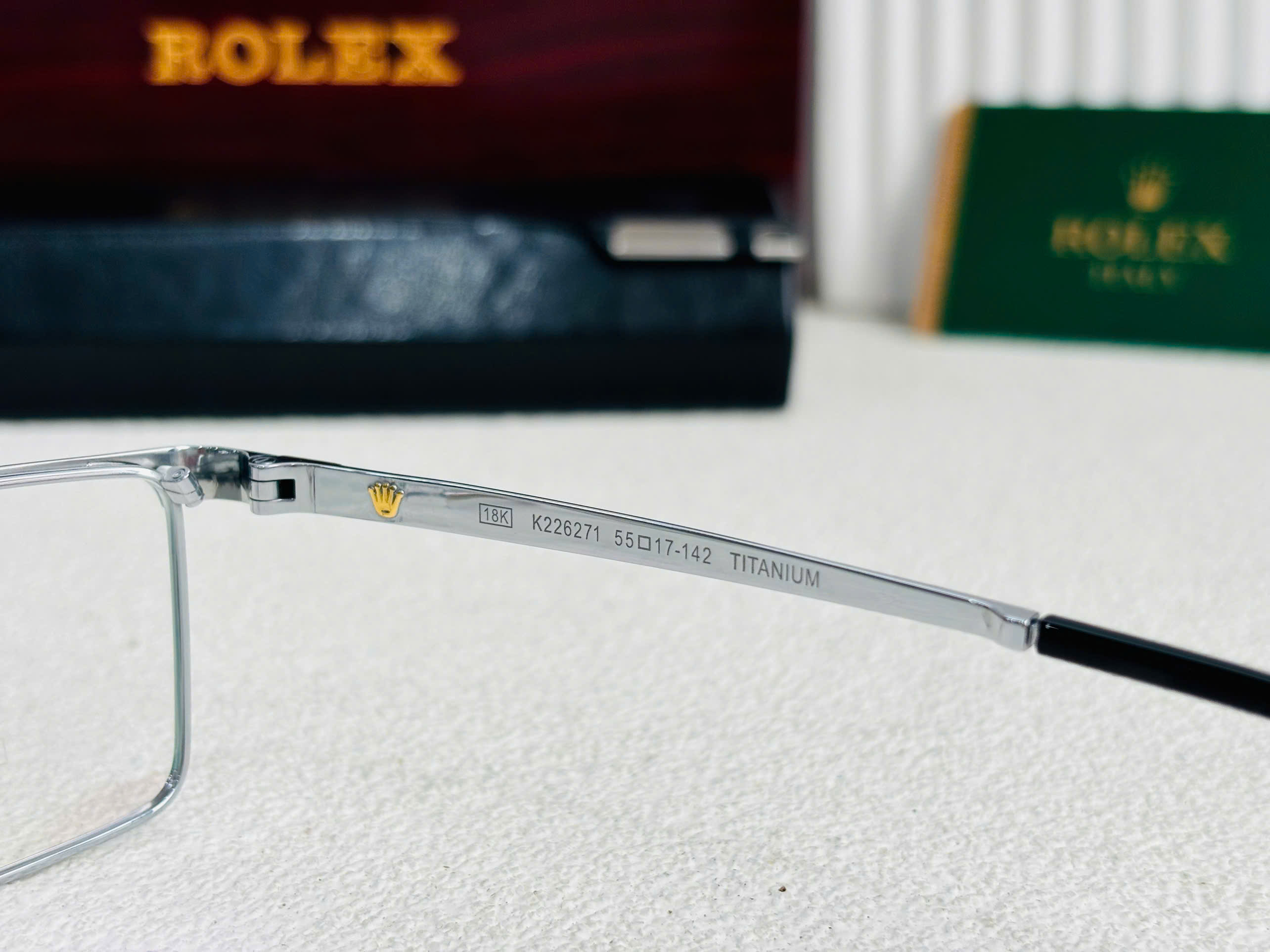 GỌNG KÍNH CẬN ROLEX TITANIUM MẠ VÀNG 18K CAO CẤP - ROLEX K226271 TITANIUM 18K SILVER