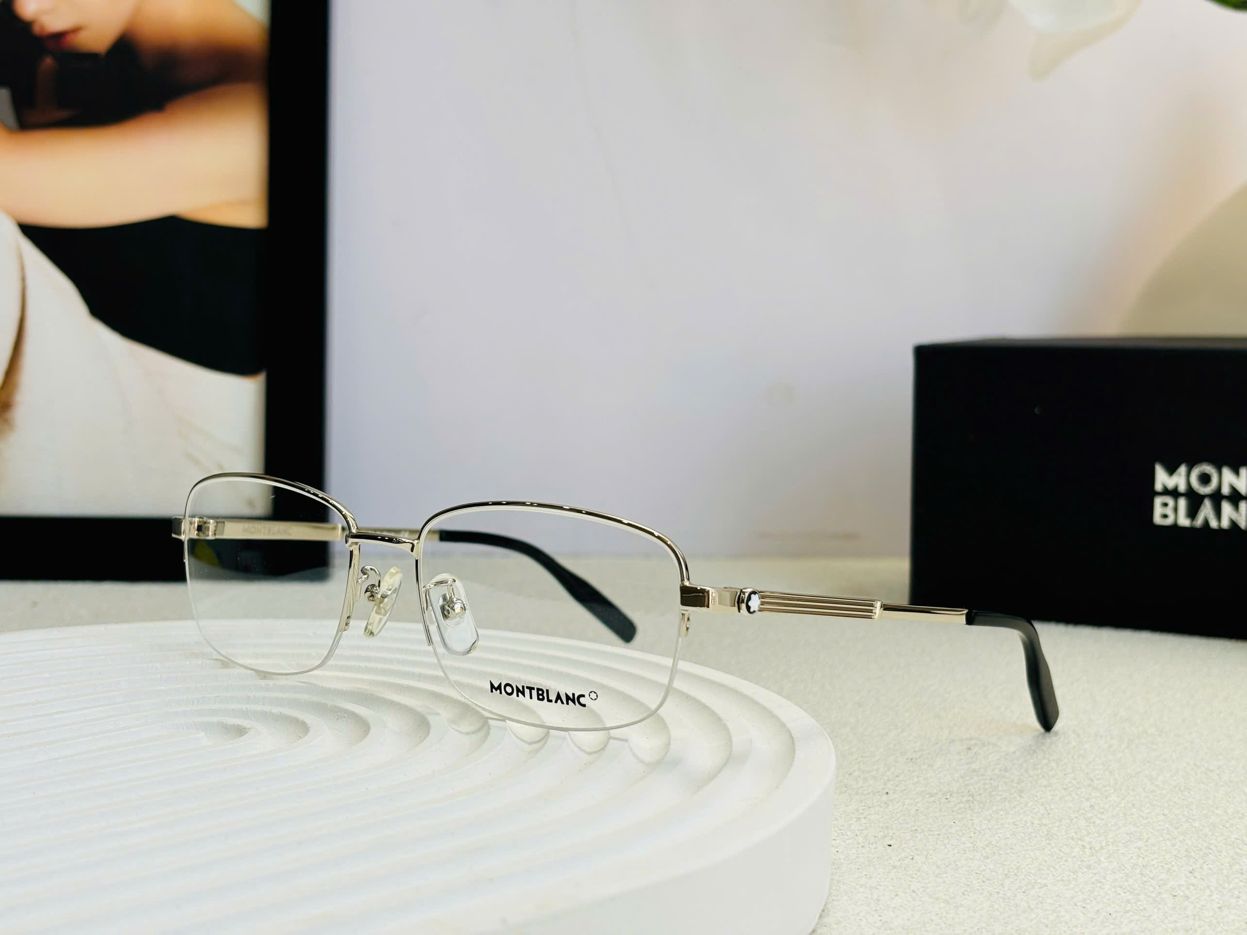 GỌNG KÍNH CẬN MONTBLANC CAO CẤP - MONTBLANC MB0028O GOLD METAL EYEGLASS