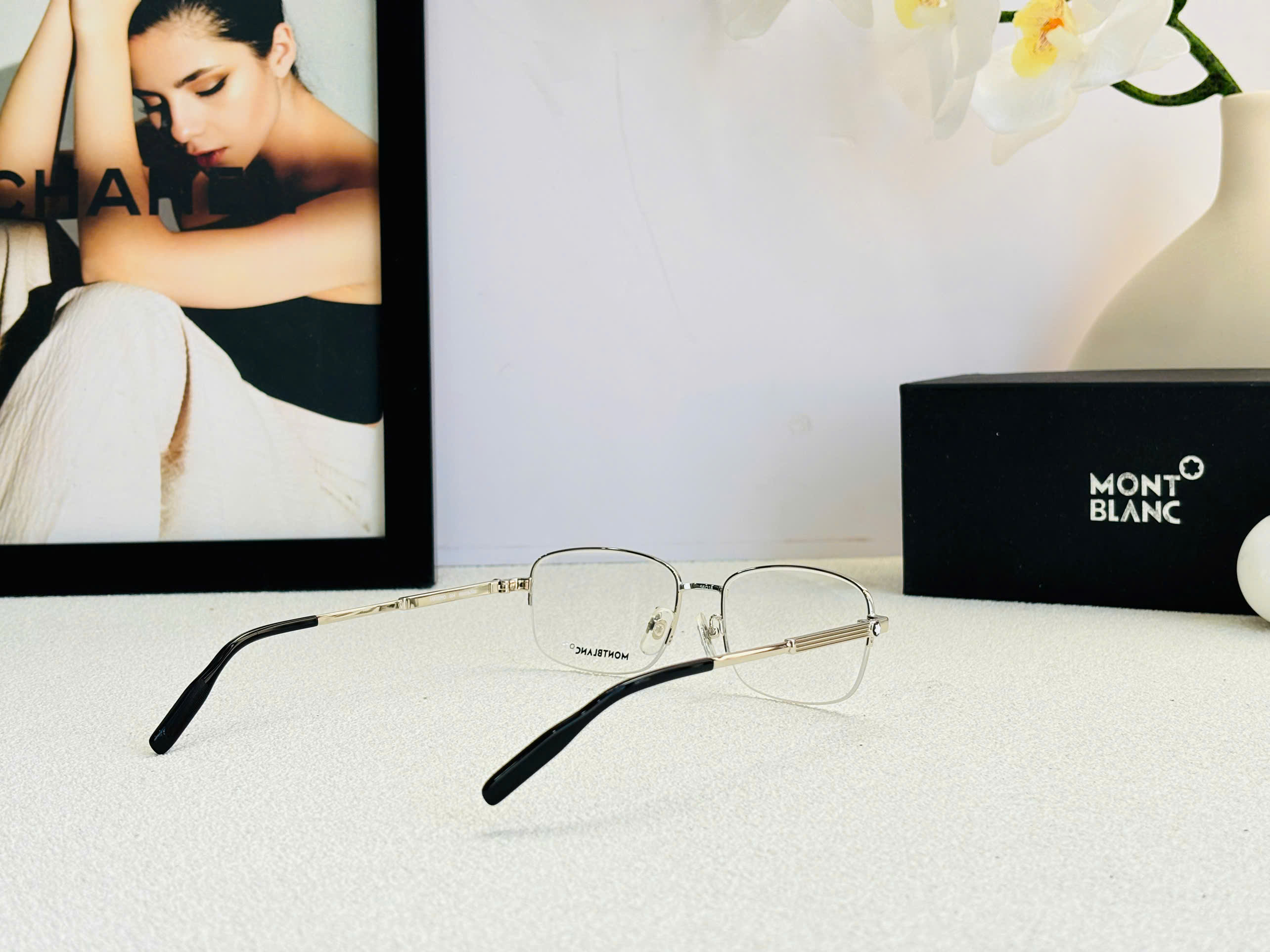 GỌNG KÍNH CẬN MONTBLANC CAO CẤP - MONTBLANC MB0028O GOLD METAL EYEGLASS