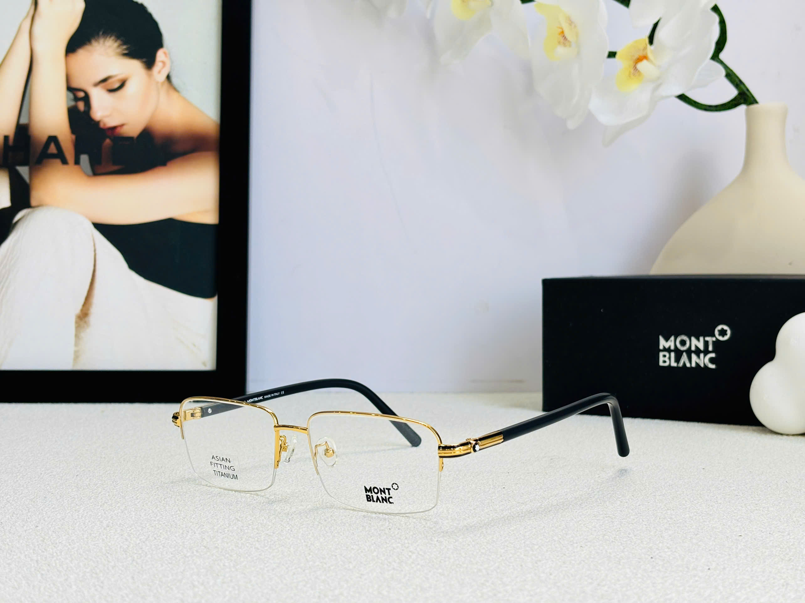 GỌNG KÍNH CẬN MONTBLANC MB738 TITANIUM CAO CẤP - MONTBLANC MB738 TITANIUM EYEGLASS