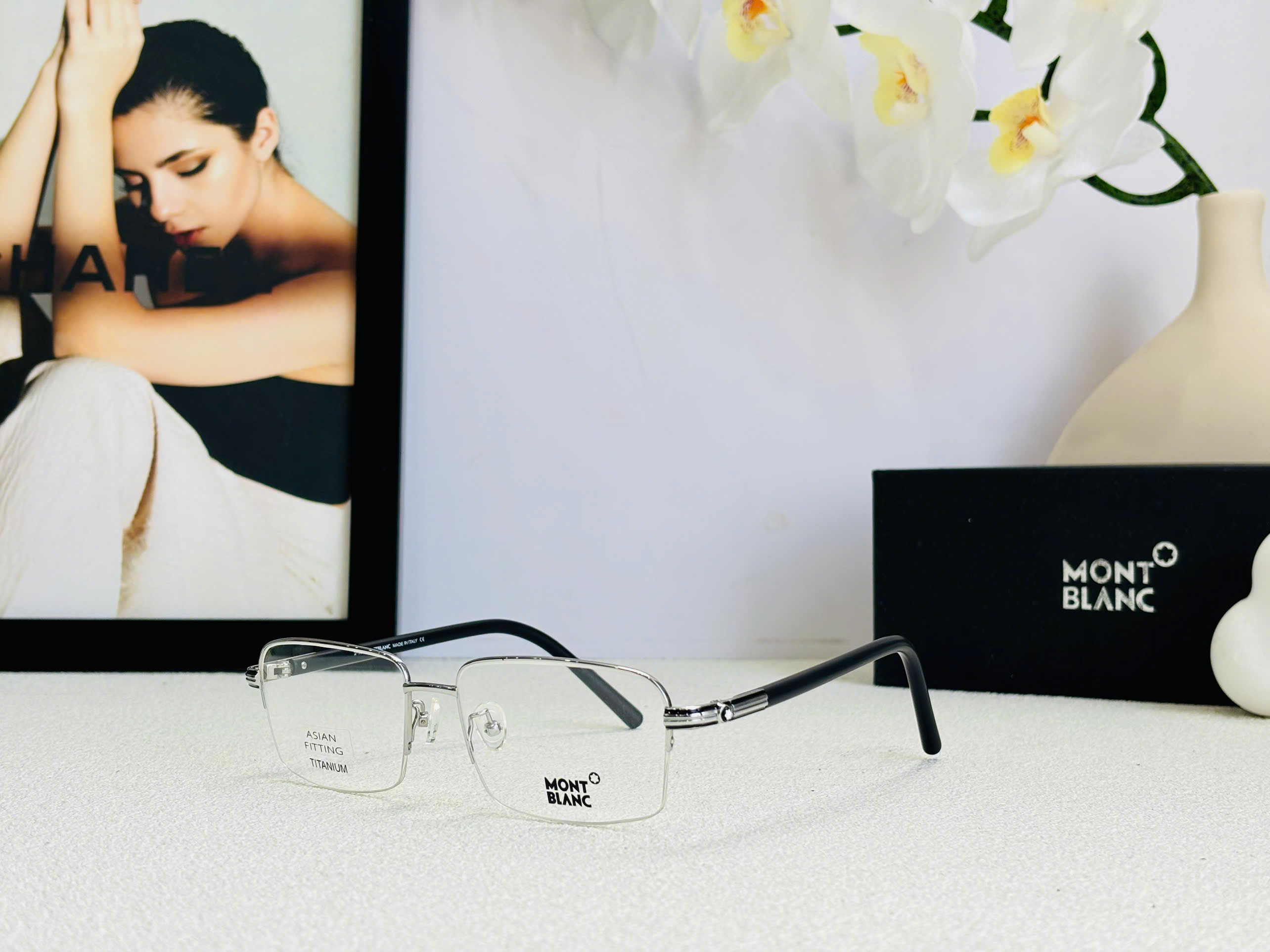 GỌNG KÍNH CẬN MONTBLANC MB738 TITANIUM CAO CẤP - MONTBLANC MB738 TITANIUM EYEGLASS