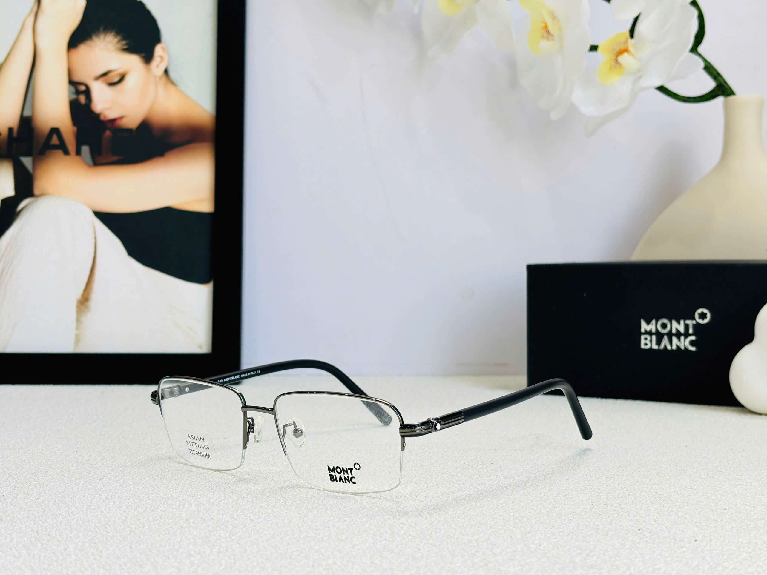 GỌNG KÍNH CẬN MONTBLANC MB738 TITANIUM CAO CẤP - MONTBLANC MB738 TITANIUM EYEGLASS