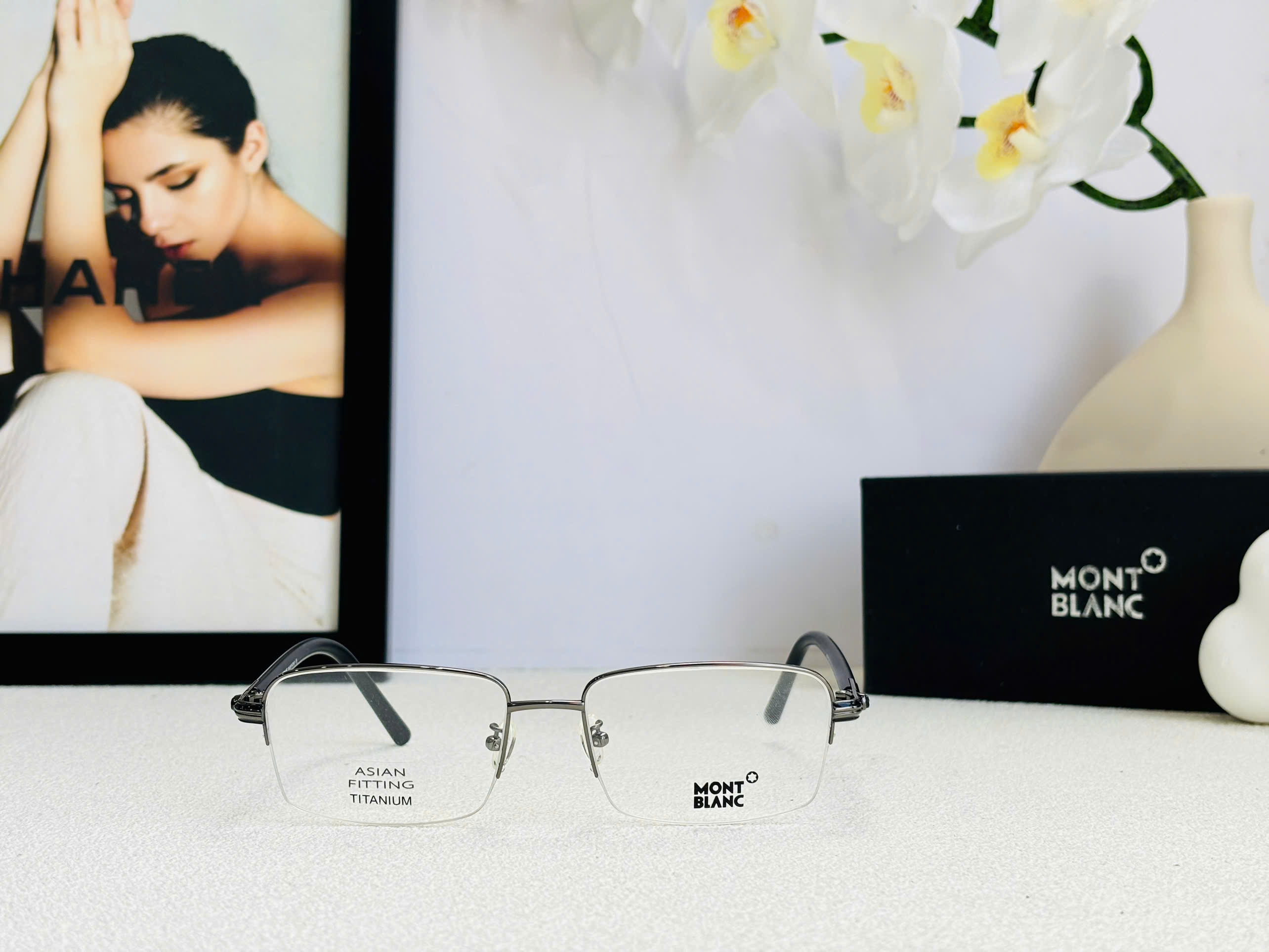 GỌNG KÍNH CẬN MONTBLANC MB738 TITANIUM CAO CẤP - MONTBLANC MB738 TITANIUM EYEGLASS