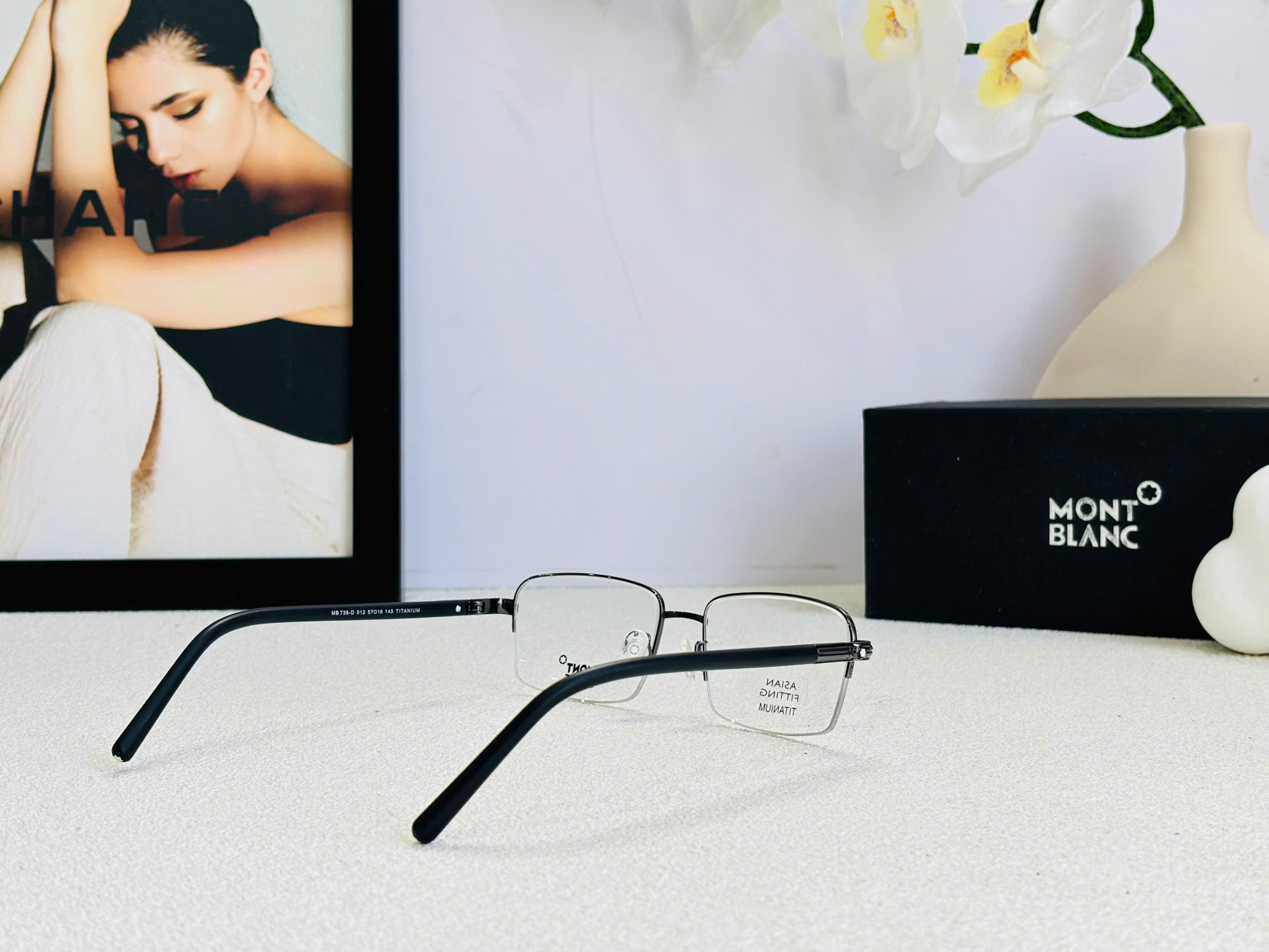 GỌNG KÍNH CẬN MONTBLANC MB738 TITANIUM CAO CẤP - MONTBLANC MB738 TITANIUM EYEGLASS