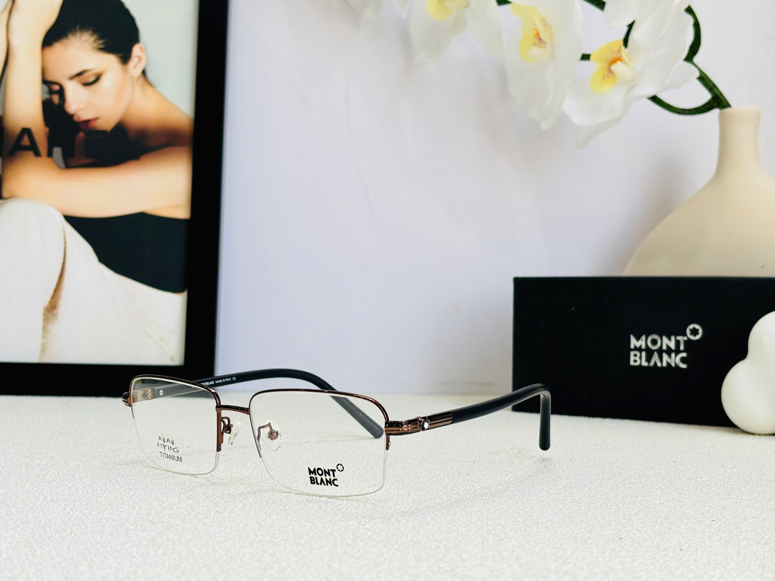 GỌNG KÍNH CẬN MONTBLANC MB738 TITANIUM CAO CẤP - MONTBLANC MB738 TITANIUM EYEGLASS